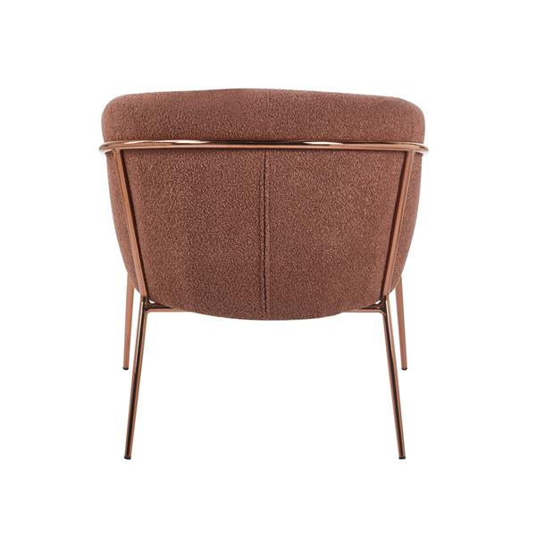 Poltrona in tessuto bouclé marrone con gambe metallo - Cloud