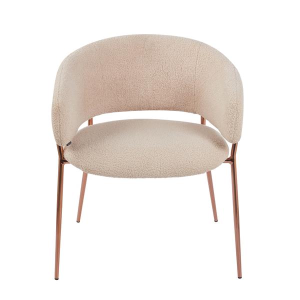 Set 2 sedie in tessuto teddy beige con gambe metallo - Cloud