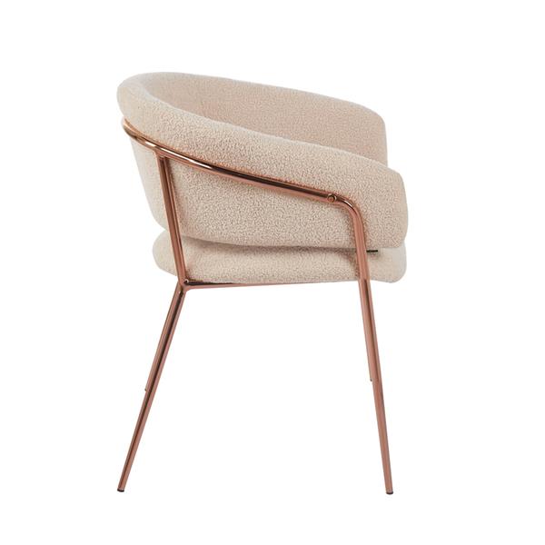 Set 2 sedie in tessuto teddy beige con gambe metallo - Cloud