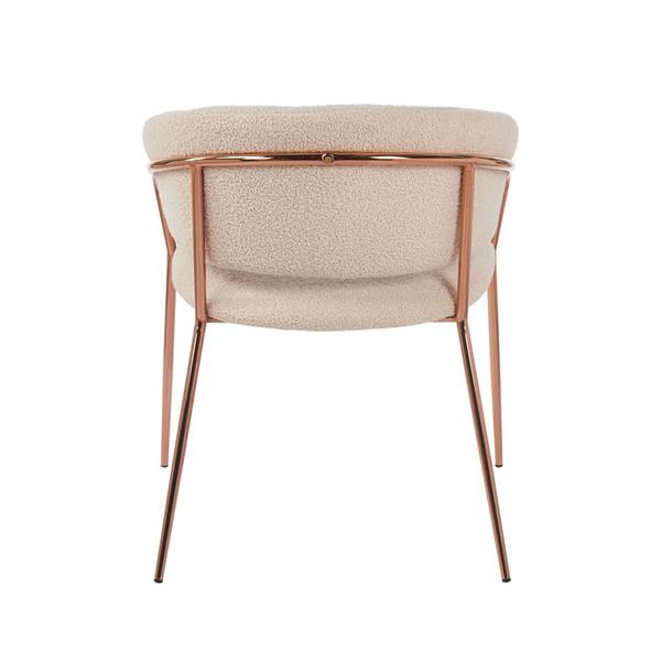 Set 2 sedie in tessuto teddy beige con gambe metallo - Cloud