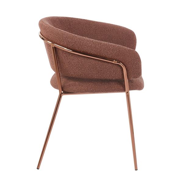 Set 2 poltrone in tessuto bouclé  marrone con gambe metallo - Cloud