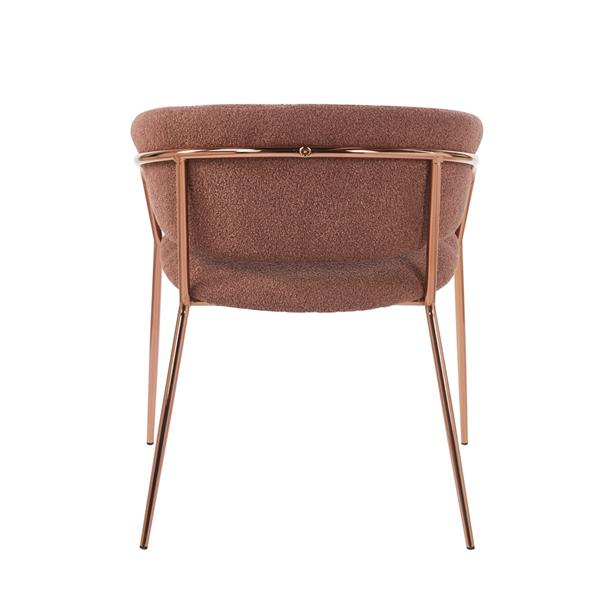Set 2 poltrone in tessuto bouclé  marrone con gambe metallo - Cloud