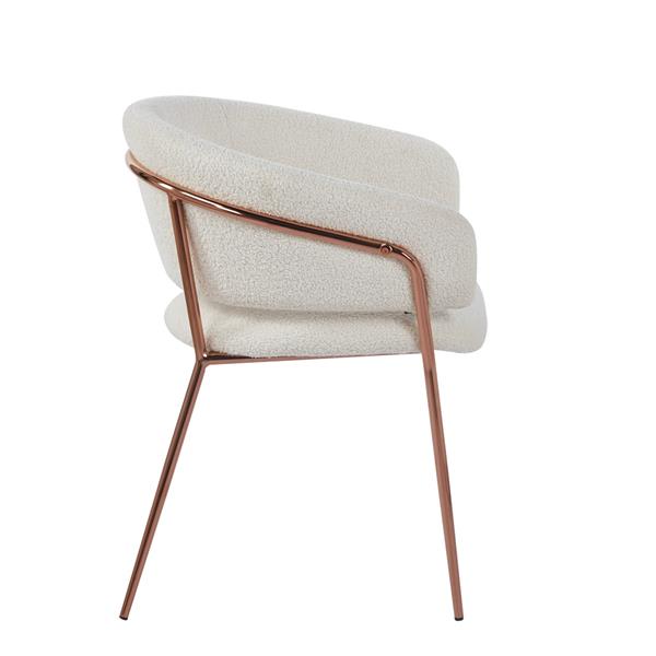 Set 2 sedie in tessuto teddy crema con gambe metallo - Cloud