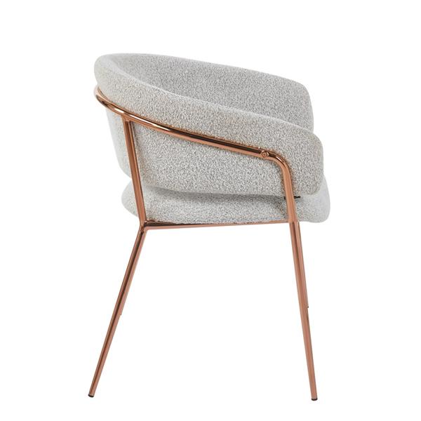 Set 2 poltrone in tessuto bouclé  grigio con gambe metallo - Cloud