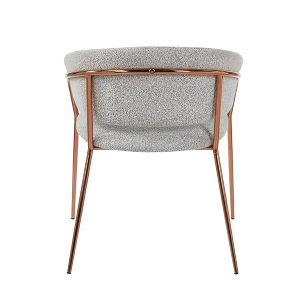 Set 2 poltrone in tessuto bouclé  grigio con gambe metallo - Cloud