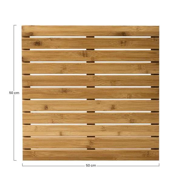 Pedana doccia in legno di bambù 50x50 cm