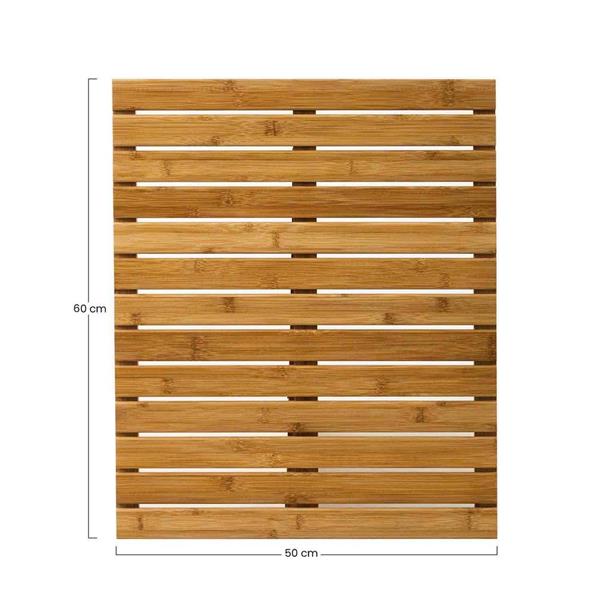 Pedana doccia in legno di bambù 60x50 cm