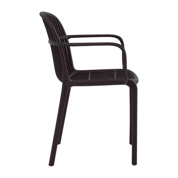 Set da 4 sedie da giardino nere con braccioli in polipropilene – Sintra