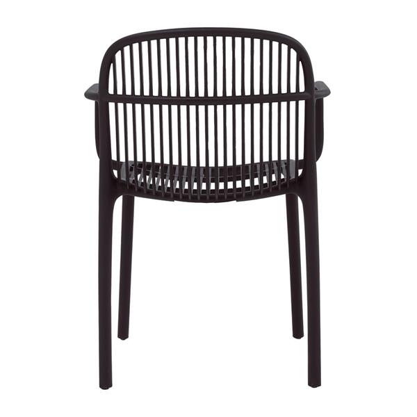 Set da 4 sedie da giardino nere con braccioli in polipropilene – Sintra