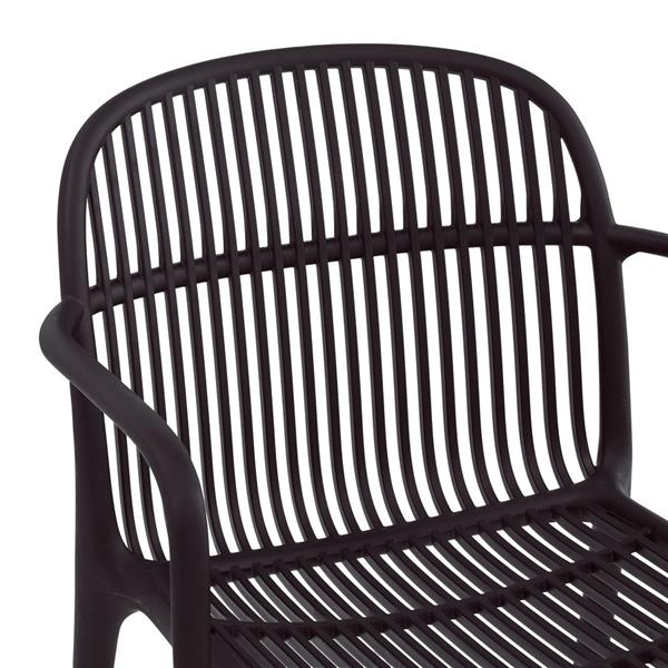 Set da 4 sedie da giardino nere con braccioli in polipropilene – Sintra
