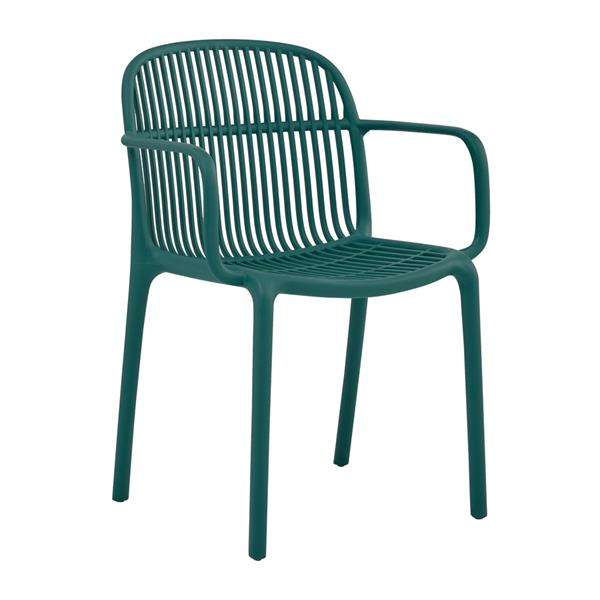 Set da 4 sedie da giardino in polipropilene con braccioli verde – Sintra