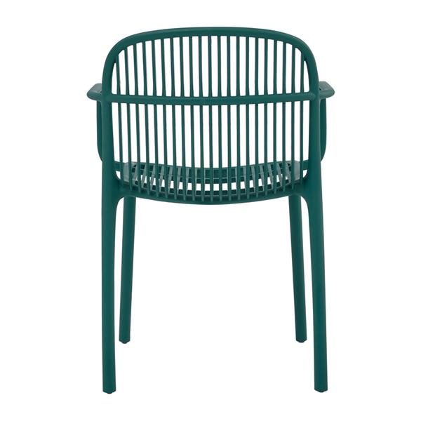 Set da 4 sedie da giardino in polipropilene con braccioli verde – Sintra