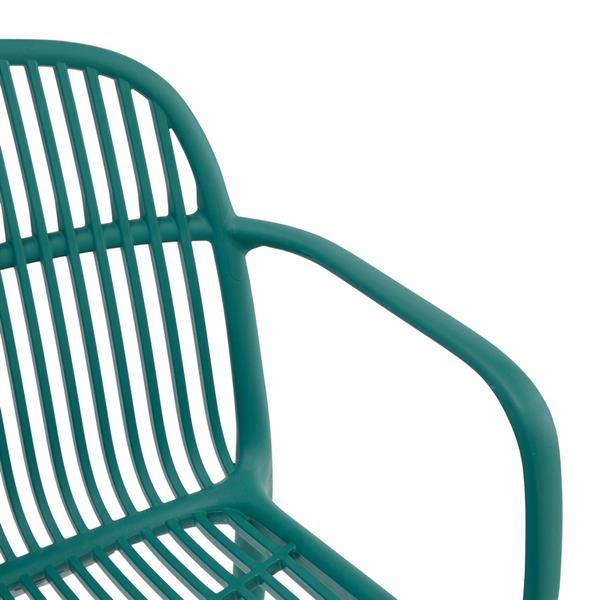 Set da 4 sedie da giardino in polipropilene con braccioli verde – Sintra