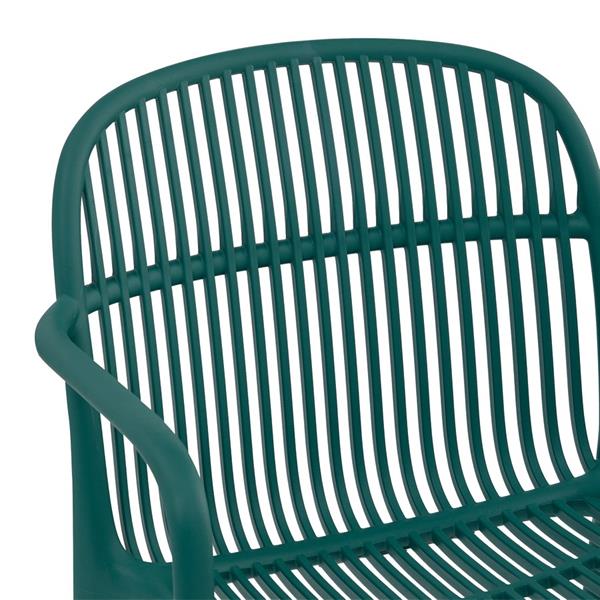 Set da 4 sedie da giardino in polipropilene con braccioli verde – Sintra