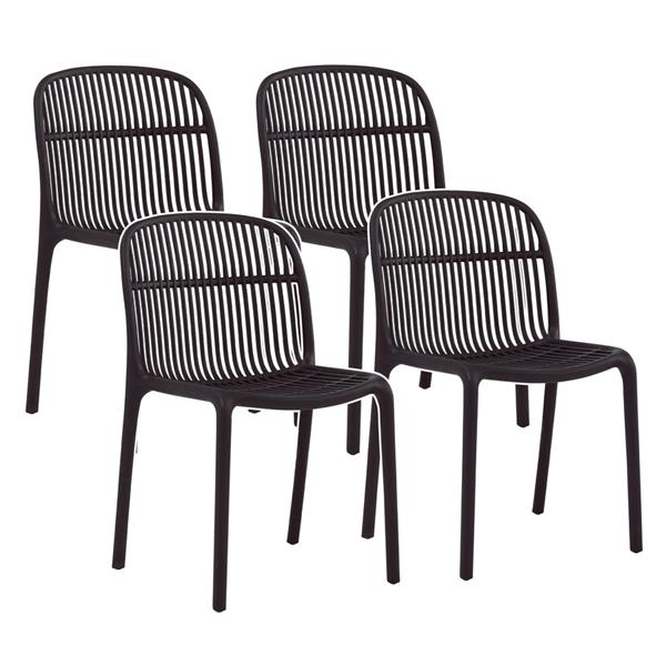 Set da 4 sedie da giardino nere in polipropilene – Sintra