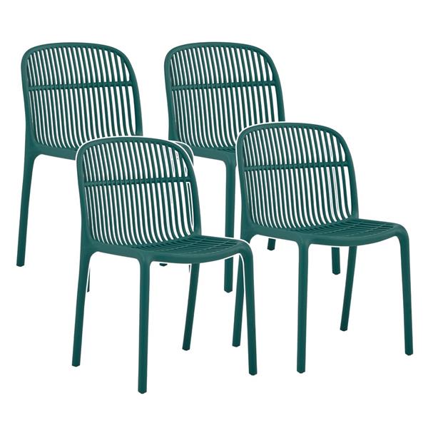 Set da 4 sedie da giardino in polipropilene verde – Sintra