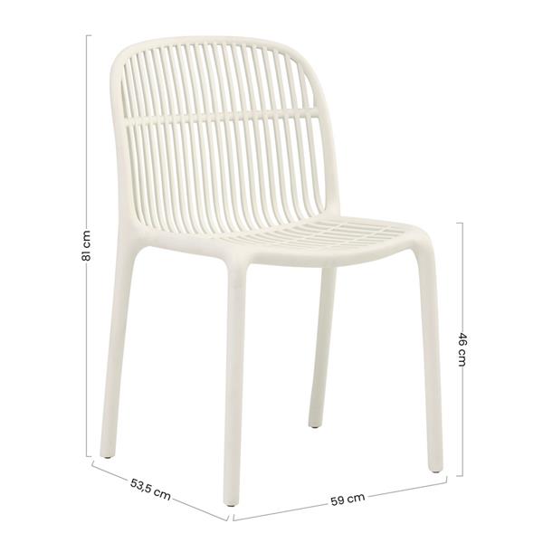 Set da 4 sedie da esterno bianca in polipropilene – Sintra