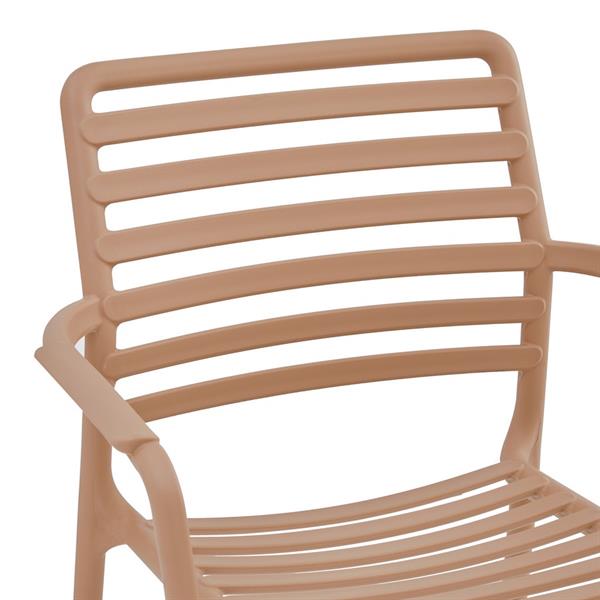 Set da 4 sedie da giardino in polipropilene tortora con braccioli – Tago