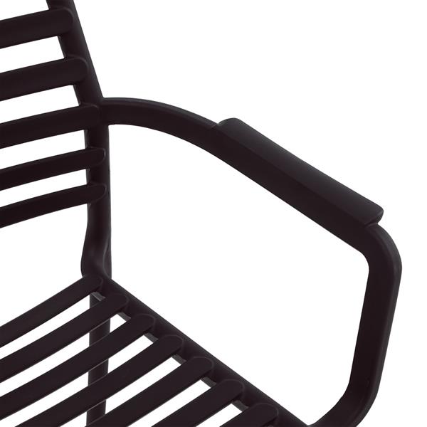 Set da 4 sedie da giardino nere in polipropilene con braccioli – Tago