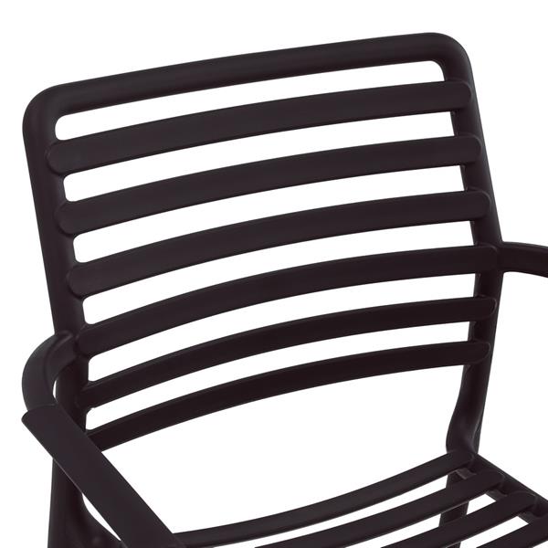 Set da 4 sedie da giardino nere in polipropilene con braccioli – Tago
