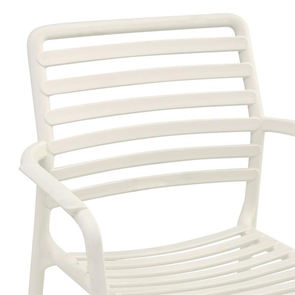 Set da 4 sedie da giardino bianche in polipropilene con braccioli – Tago