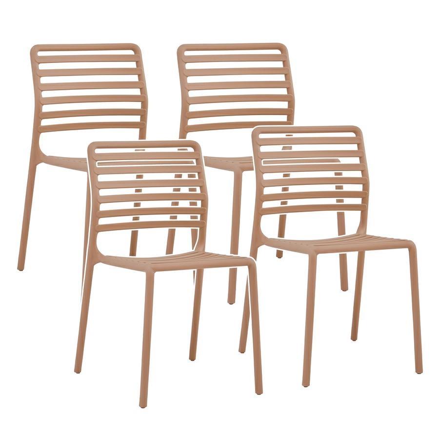 Set da 4 sedie da giardino in polipropilene tortora – Lagos