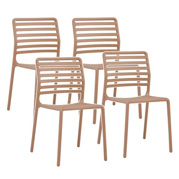 Set da 4 sedie da giardino in polipropilene tortora – Lagos