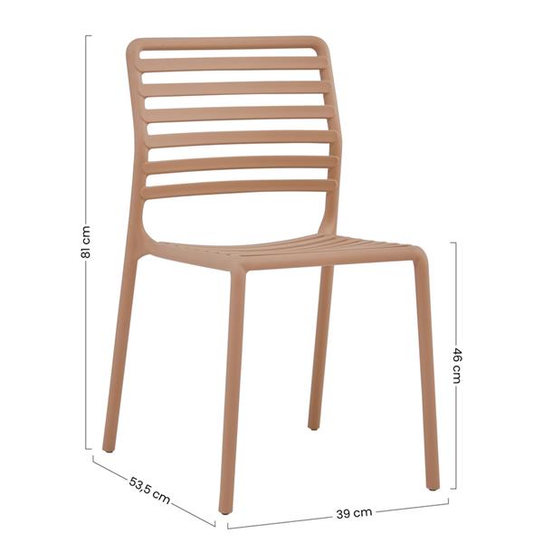 Set da 4 sedie da giardino in polipropilene tortora – Lagos