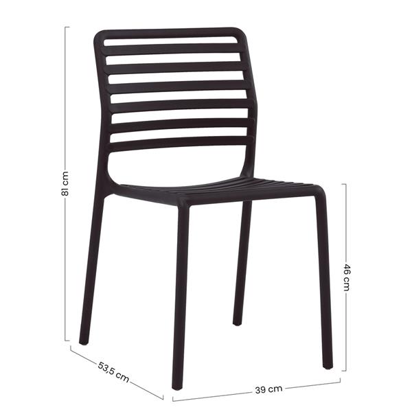 Set da 4 sedie da giardino in polipropilene nera – Lagos