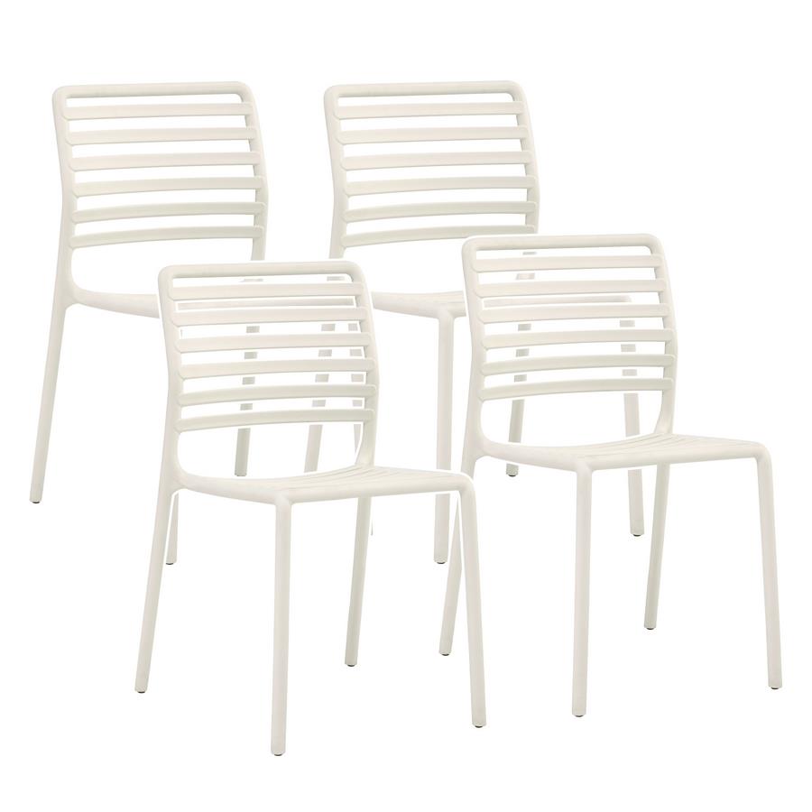 Set da 4 sedie da giardino in polipropilene bianca – Lagos