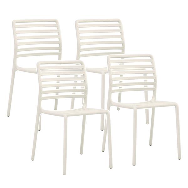 Set da 4 sedie da giardino in polipropilene bianca – Lagos