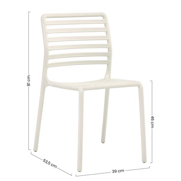 Set da 4 sedie da giardino in polipropilene bianca – Lagos