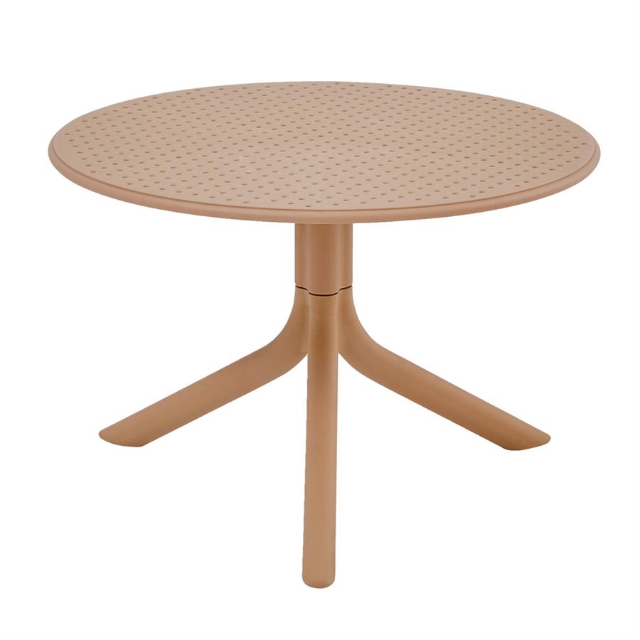 Tavolino basso da esterno in polipropilene 60x60x41cm tortora – Obidos