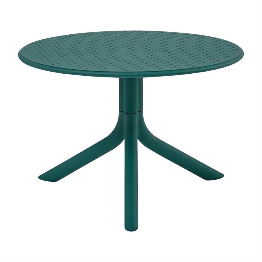 Tavolino basso da esterno in polipropilene 60x60x41cm verde petrolio – Obidos