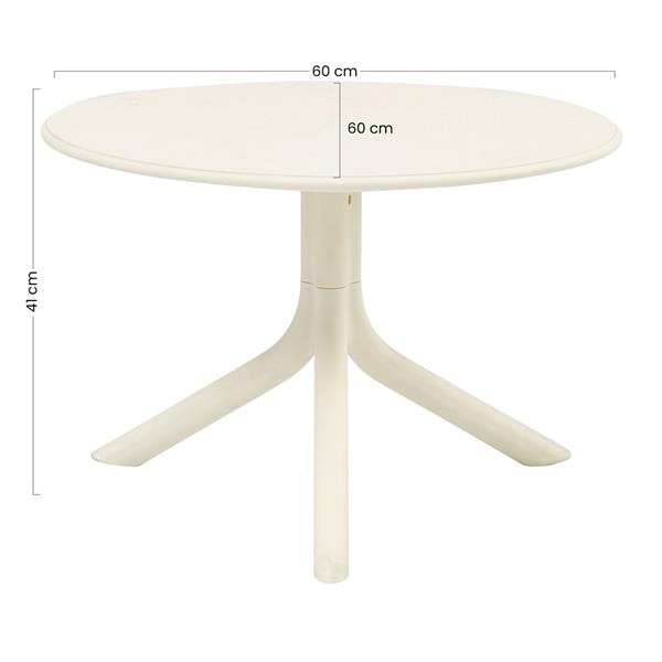 Tavolino basso da esterno in polipropilene 60x60x41cm bianco – Obidos