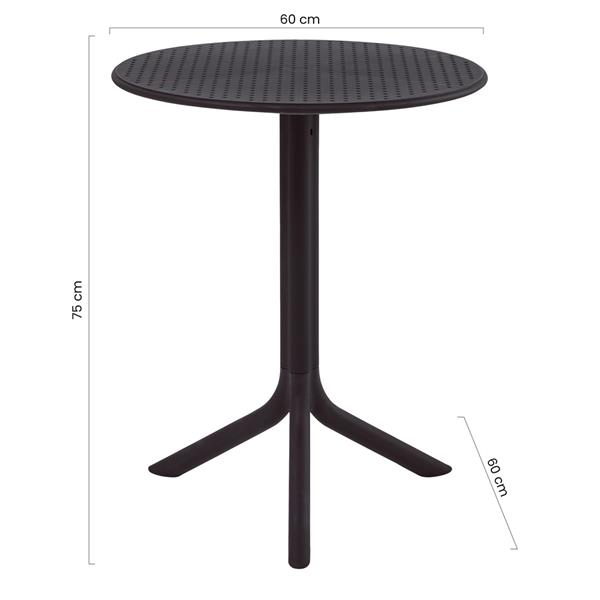 Tavolo alto da esterno in polipropilene 60x60x75cm nero – Coimbra