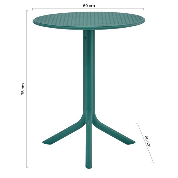 Tavolo alto da esterno in polipropilene 60x60x75cm verde – Coimbra