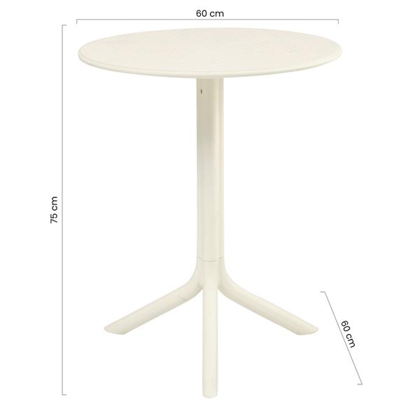 Tavolo alto da esterno in polipropilene 60x60x75cm bianco – Coimbra