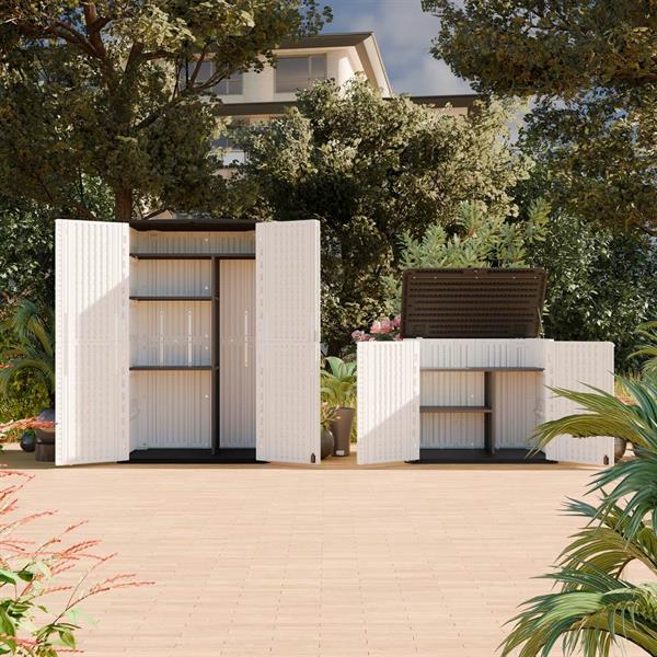 Armadio contenitore basso in resina bianca 125x73x104 cm – Andy