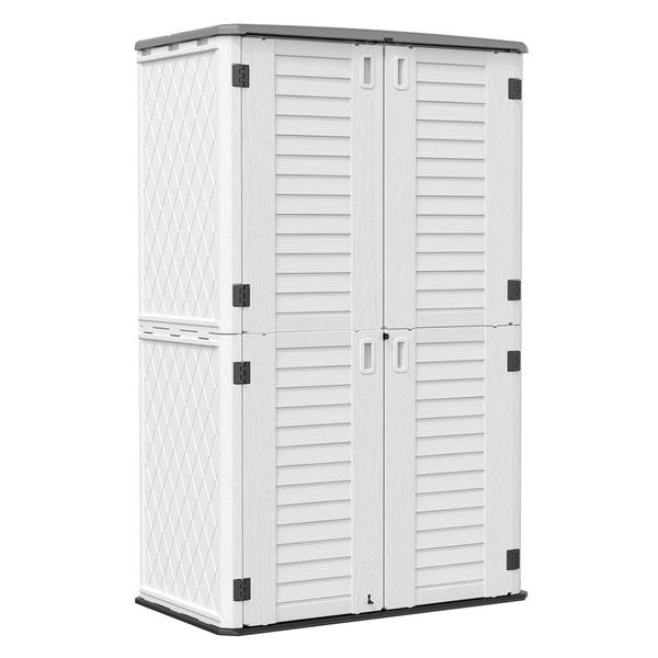 Armadio contenitore alto in resina bianca 125x73x202 cm – Andy