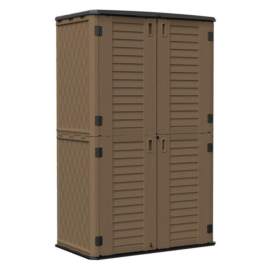 Armadio contenitore alto in resina marrone 125x73x202 cm – Andy