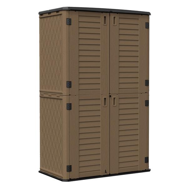 Armadio contenitore alto in resina marrone 125x73x202 cm – Andy