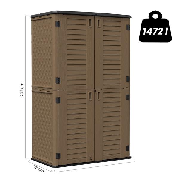 Armadio contenitore alto in resina marrone 125x73x202 cm – Andy