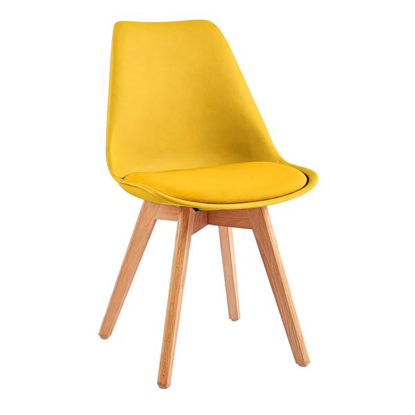 Set 4 sedie da pranzo gialle con cuscino - Candice