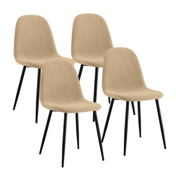 Set da 4 sedie da pranzo in tessuto sabbia - Bella