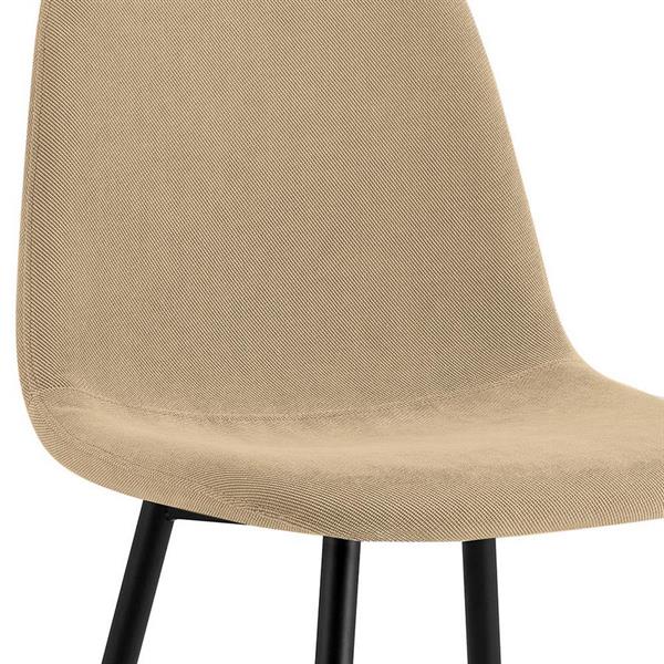 Set da 4 sedie da pranzo in tessuto sabbia - Bella