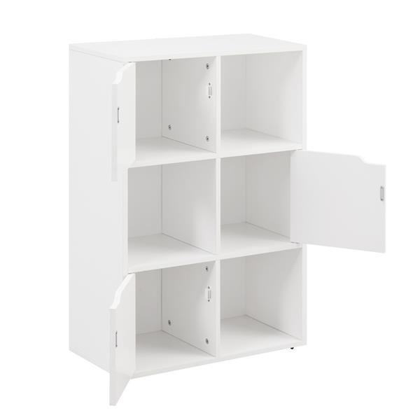 Mobile libreria 6 cubi con 3 ante bianca - Ubli