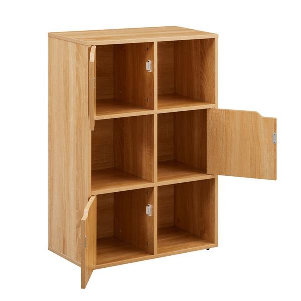 Libreria moderna 6 cubi con 3 ante rovere - Ubli