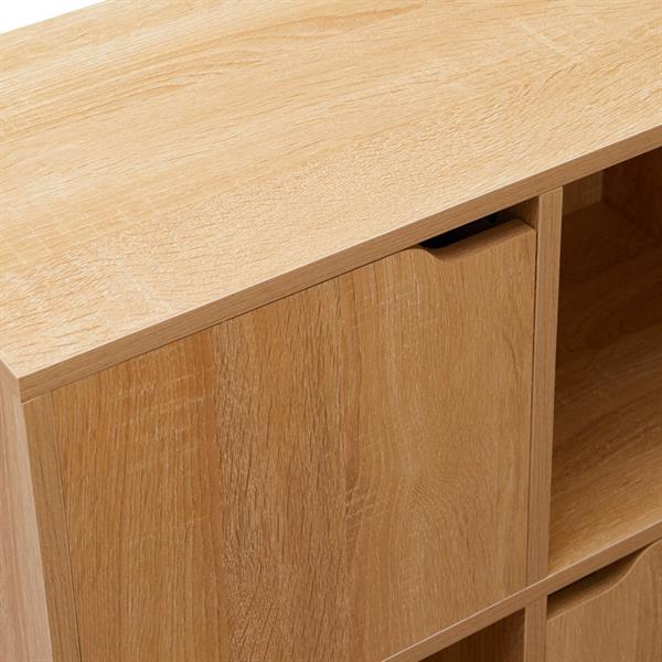 Libreria in legno 9 cubi con 2 ante rovere - Ubli