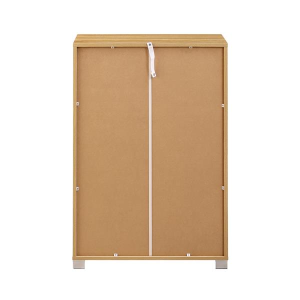 Mobiletto multiuso bianco e rovere naturale con 2 ante e 1 cassetto